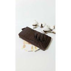 Сумка клатч Exotic Leather, фактура под рептилию, коричневый