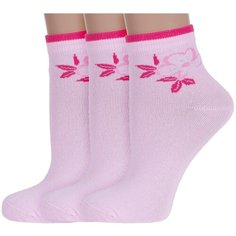 Носки RuSocks, 3 пары, размер 23-25, розовый