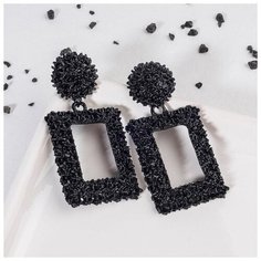 Серьги Queen Fair, размер/диаметр 7 мм, черный