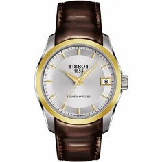 Наручные часы TISSOT, серебряный, коричневый