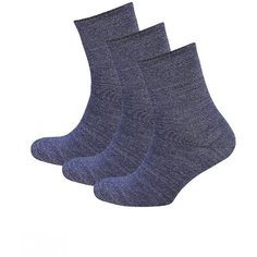 Носки STATUS, 3 пары, размер 23-25, синий, серый