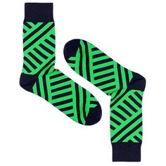 Носки Burning Heels Диагональные полосы, размер 36-38, зеленый, черный