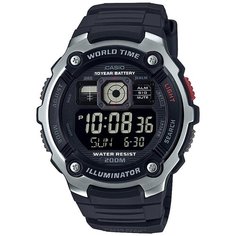 Наручные часы CASIO Collection AE-2000W-1B, черный, серебряный