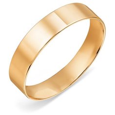 Кольцо обручальное KARATOV, красное золото, 585 проба, родирование, размер 21