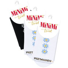 Носки MiNiMi, 3 пары, размер 39-41, белый, черный