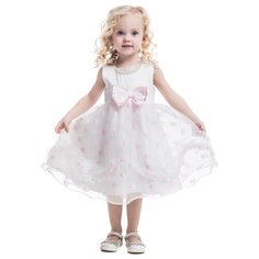 Платье Cascatto, размер 3-4/98-104, белый, розовый