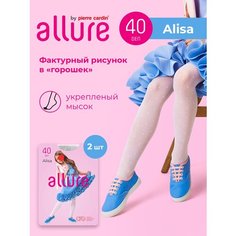 Колготки ALLURE, 40 den, 2 шт., размер 140-146, белый