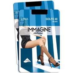 Гольфы Immagine, 40 den, 4 пары, 2 уп., размер 1-unica, черный