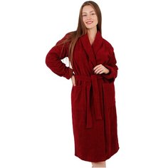 Халат BIO-TEXTILES, размер 48-50, бордовый, красный