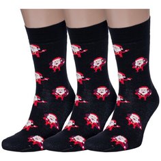 Носки RuSocks, 3 пары, размер 25-27 (38-41), черный
