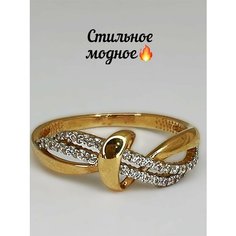 Кольцо наборное Стецова Е.А., желтое, красное золото, 585 проба, родирование, фианит, размер 18, белый, золотой Ювелирный салон Елены Стецовой