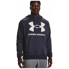 Худи Under Armour Rival Fleece Big Logo, размер SM, белый, мультиколор