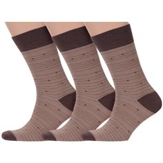 Носки MoscowSocksClub, 3 пары, размер 25 (38-40), коричневый