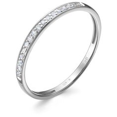 Кольцо Vesna jewelry, белое золото, 585 проба, родирование, бриллиант, размер 15.5, бесцветный