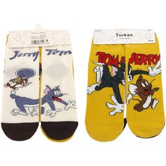 Носки Turkan, 2 пары, размер 36-41, желтый, белый