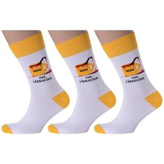 Носки MoscowSocksClub, 3 пары, размер 29 (44-46), белый