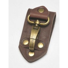 Брелок KOZHEDUB брелок-карабин на ремень для ключей, гладкая фактура, коричневый