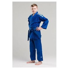 Кимоно для дзюдо adidas, размер 140, синий, белый