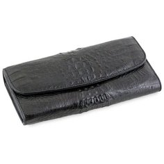 Портмоне Exotic Leather, фактура под рептилию, черный