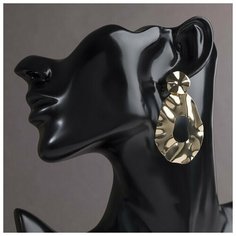 Серьги Queen Fair, размер/диаметр 6 мм, золотой, серый