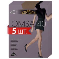 Колготки Omsa, 40 den, 5 шт., размер 4/L, бежевый