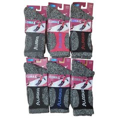 Носки KOMAX, 6 пар, размер 36-42, черный, серый, мультиколор, синий, розовый, фиолетовый