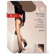 Колготки Sisi Style, 20 den, 5 шт., размер 4/L, бежевый
