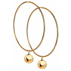 Серьги Diamant, серебро, 925 проба, золочение