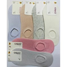 Носки OSKO, 6 пар, размер 36-41, бежевый, голубой, серый, розовый, белый