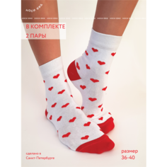 Носки , 2 пары, размер 23-25, белый