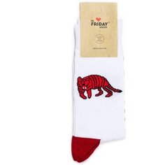 Носки St. Friday Носки с рисунками St.Friday Socks x Антон тут рядом, размер 42-46, белый, красный