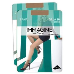 Носки Immagine, 20 den, 4 пары, 2 уп., размер 1-unica, бежевый