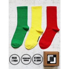 Носки SNUGSOCKS, 3 пары, размер 36-41, желтый