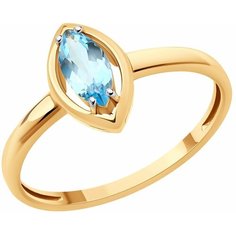 Кольцо Diamant, красное золото, 585 проба, топаз, размер 16.5