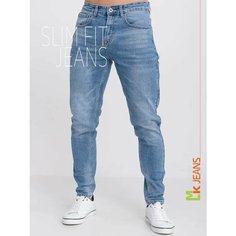 Джинсы зауженные MkJeans, размер 36, белый, голубой