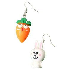 Серьги Queen Fair, размер/диаметр 50 мм, оранжевый, белый