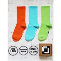 Носки SNUGSOCKS, 3 пары, размер 41-45, оранжевый