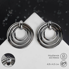 Серьги пусеты Queen Fair, серый