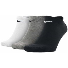 Носки NIKE, 3 пары, размер S INT, серый, черный, белый