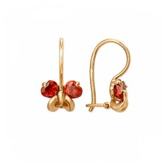 Серьги DINASTIA, красное золото, 585 проба, шпинель Династия