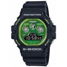 Наручные часы CASIO G-Shock, черный, зеленый