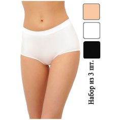 Трусы SeamlessFlex, 3 шт., размер 6XXL-52, белый, бежевый, черный