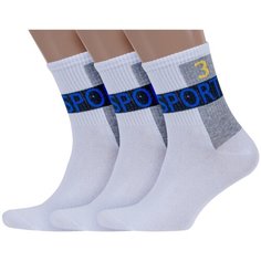 Носки RuSocks, 3 пары, размер 27-29 (42-45), белый