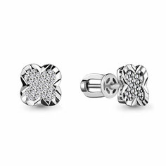 Серьги Яхонт, серебро, 925 проба, фианит, бесцветный