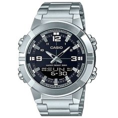 Наручные часы CASIO Collection AMW-870D-1A, серебряный, черный