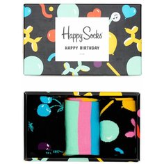 Носки Happy Socks, 3 пары, размер 36-40, желтый, черный, голубой