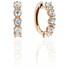 Серьги конго Эстет, красное золото, 585 проба, фианит, бесцветный