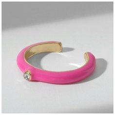 Кольцо Queen Fair, эмаль, безразмерное, розовый