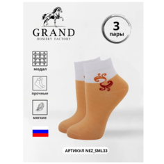 Носки GRAND, 3 пары, размер 23-25 (35-38), красный, белый ГРАНД