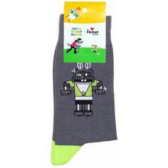 Носки St. Friday Socks x Союзмультфильм, размер 34-37, серый, белый, зеленый